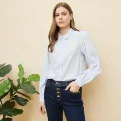 ELLE - Blusa Manga Larga Algodón Mujer