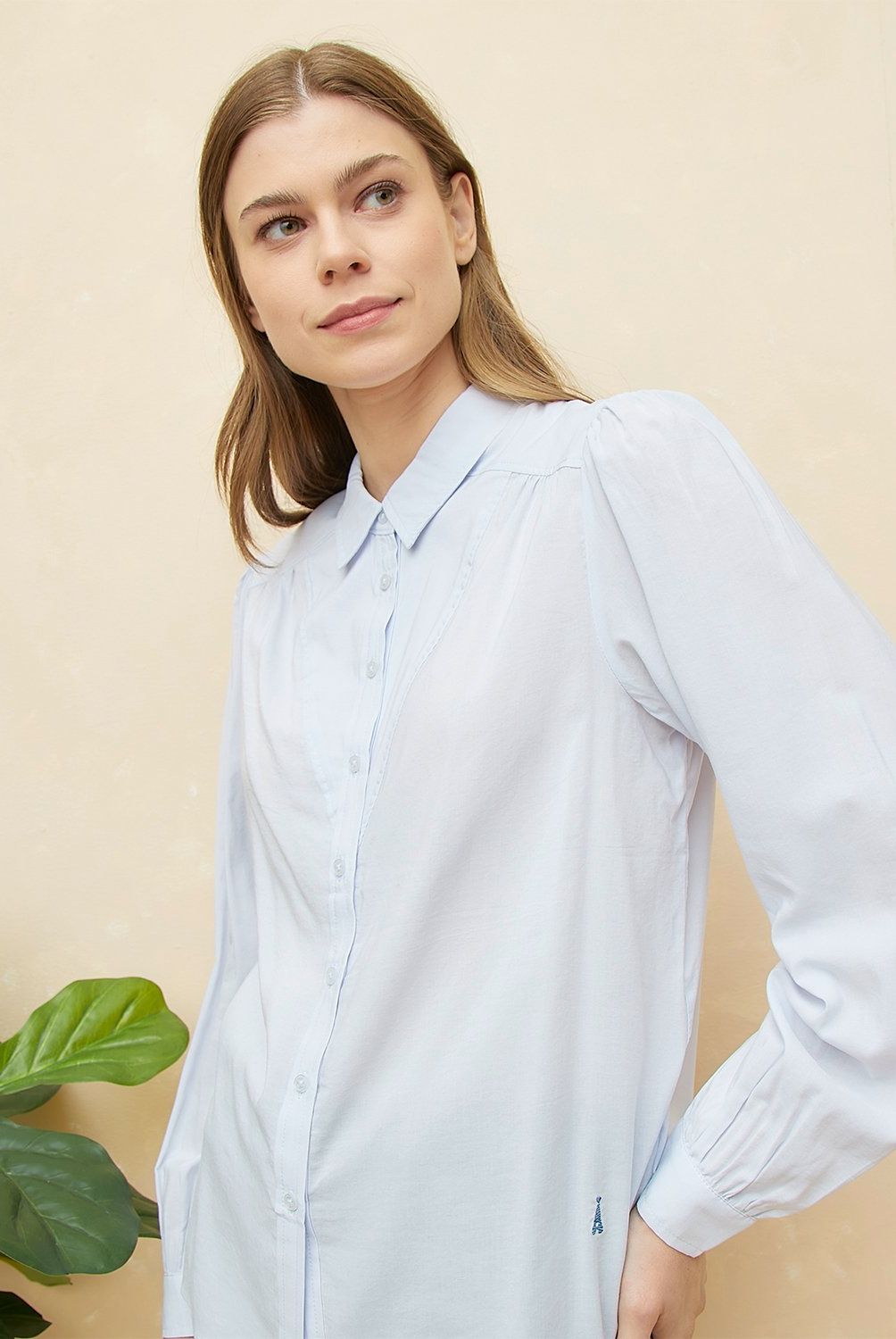 ELLE - Blusa Manga Larga Algodón Mujer Elle