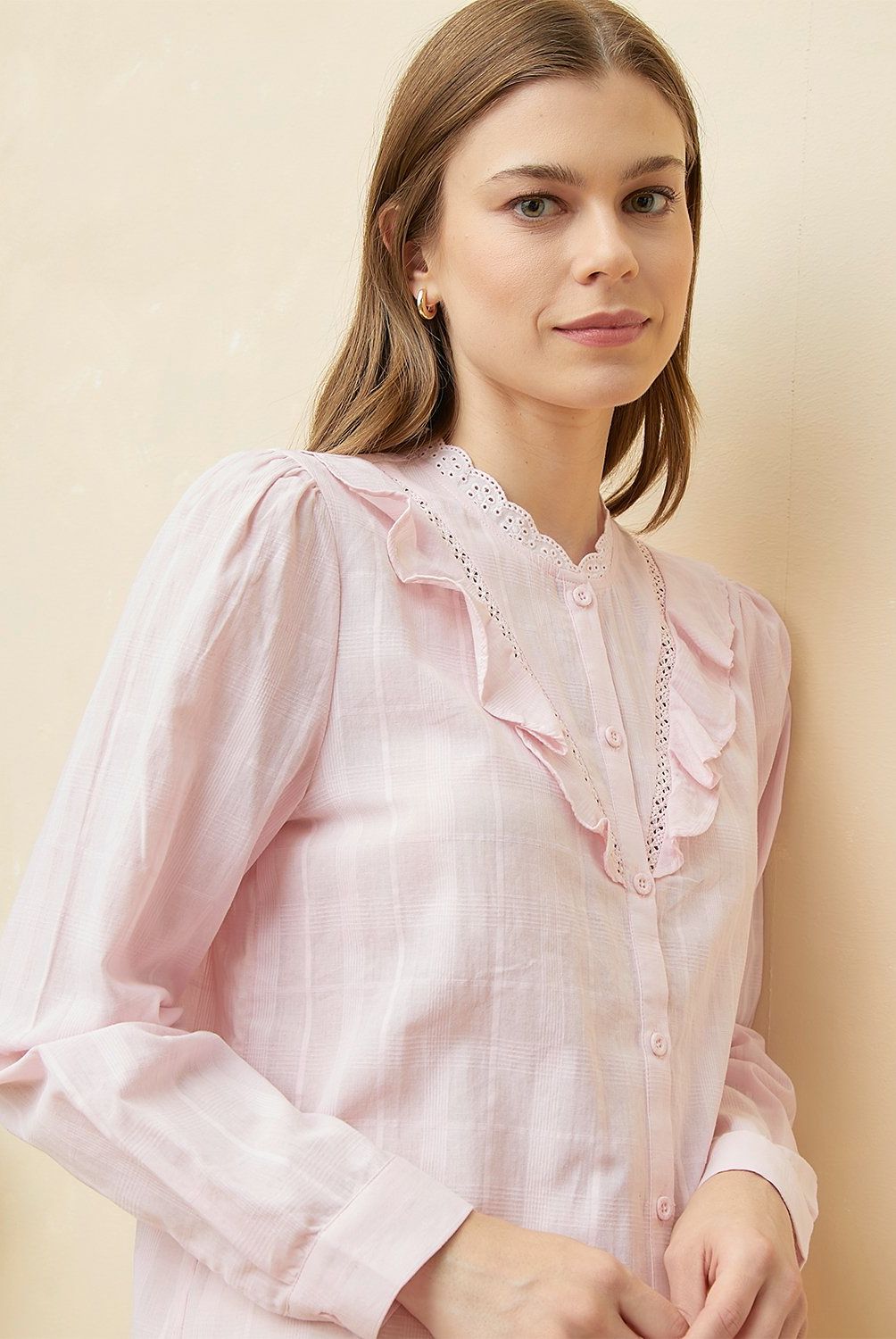 ELLE - Blusa Manga Larga Algodón Mujer Elle
