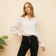 ELLE - Blusa Manga Larga Lyocell Mujer