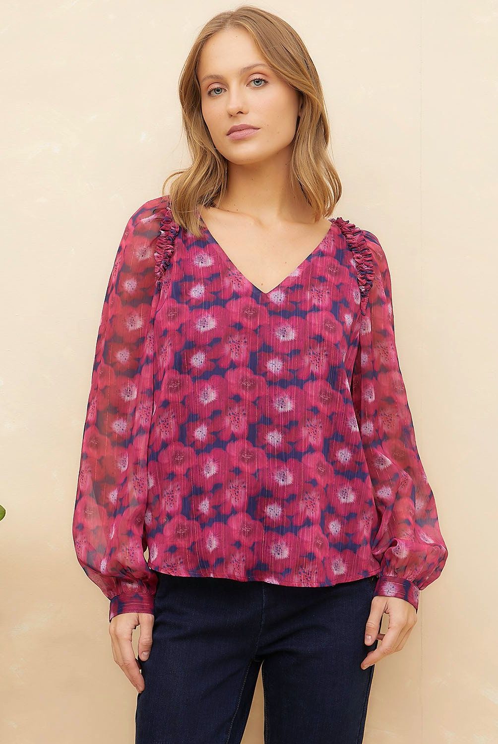 ELLE - Blusa Manga Larga Mujer Elle