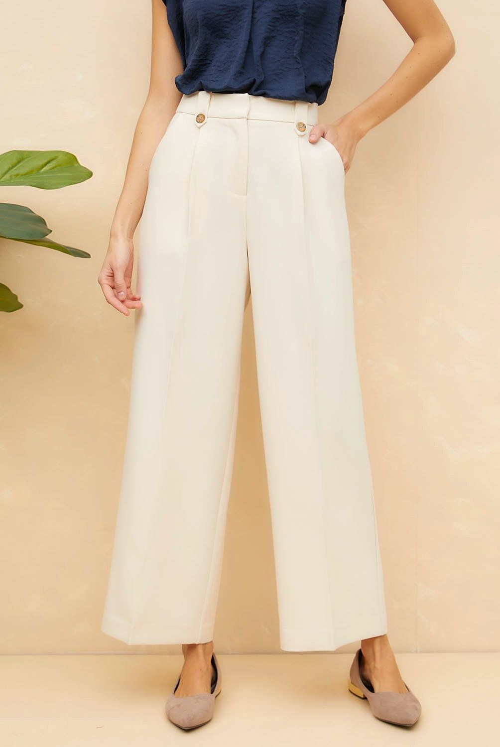 ELLE - Pantalón Recto Mujer Elle