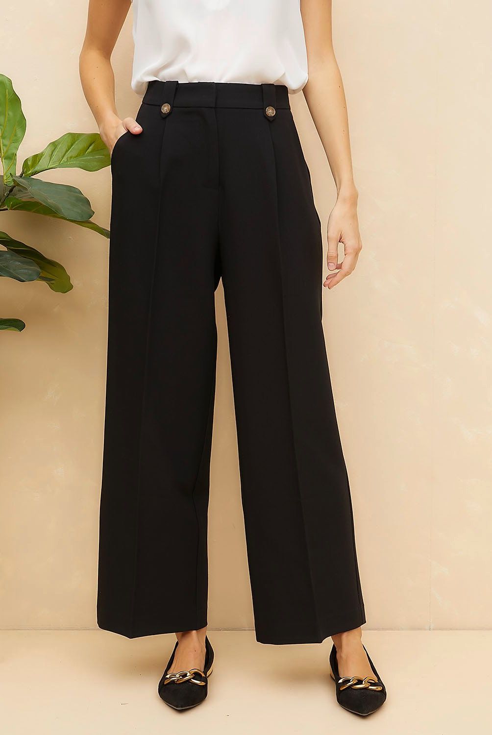 ELLE - Pantalón Recto Mujer Elle