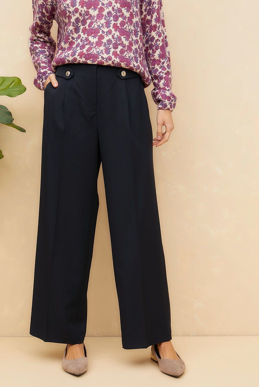 ELLE - Pantalón Palazzo Mujer Elle