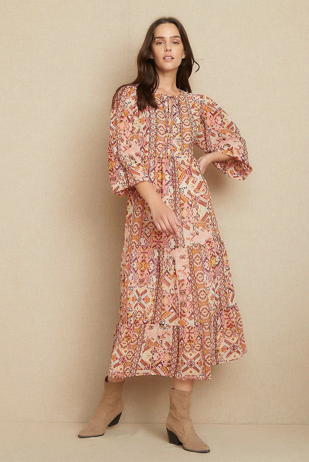 UNIVERSITY CLUB - Vestido Largo Mujer University Club Estampado