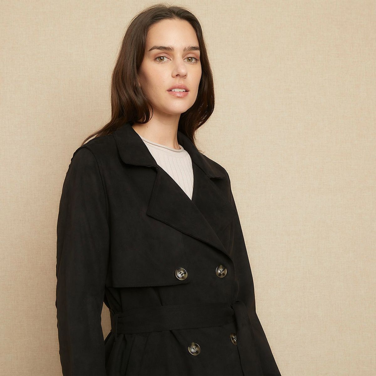 UNIVERSITY CLUB - Chaqueta University Club Suede Con Cinturón Mujer