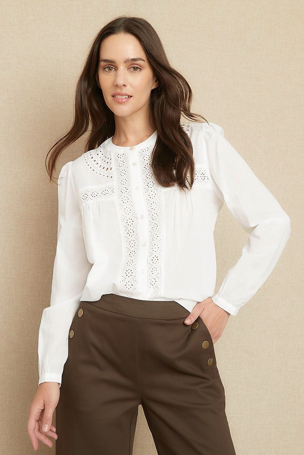 UNIVERSITY CLUB - Blusa Manga Larga Algodón University Club Mujer