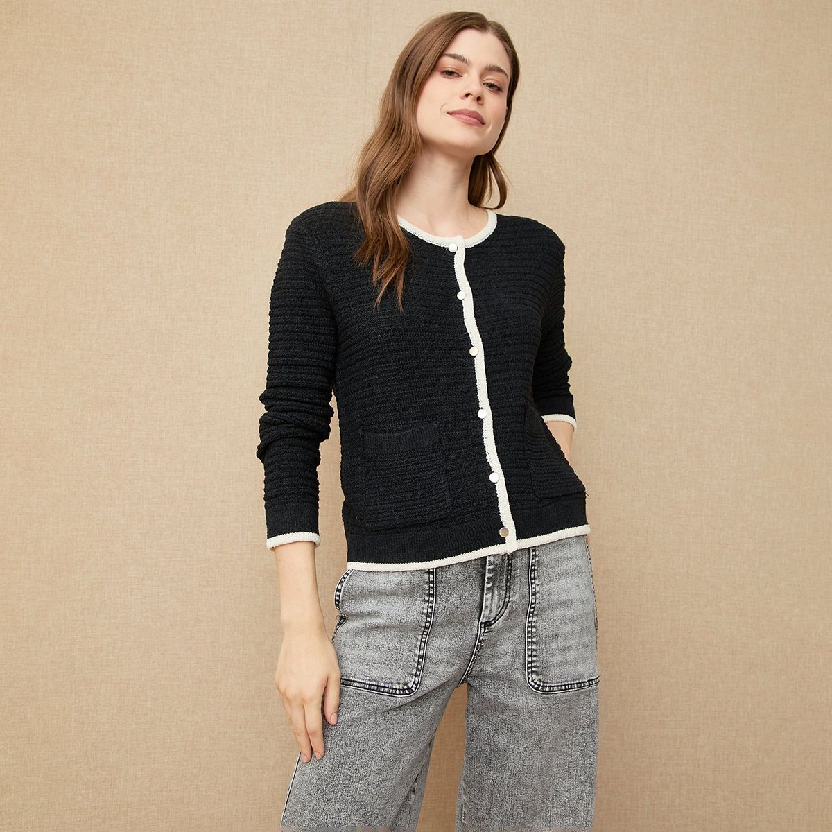 UNIVERSITY CLUB - Cardigan University Club Rayas Mujer Manga Larga