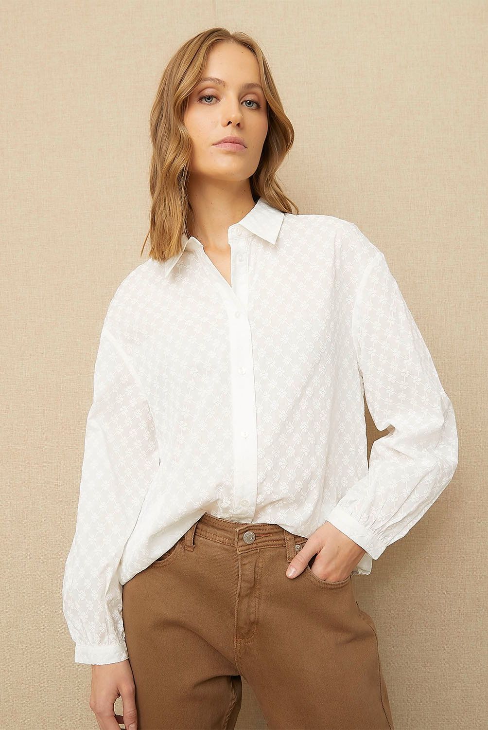 UNIVERSITY CLUB - Blusa Manga Larga Algodón Mujer University Club