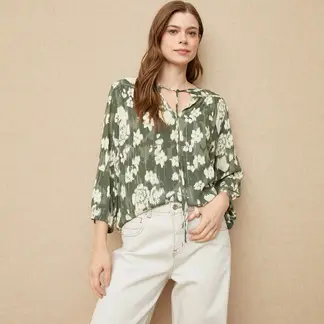 UNIVERSITY CLUB - Blusa Mujer Viscosa Manga Larga Animal Print
