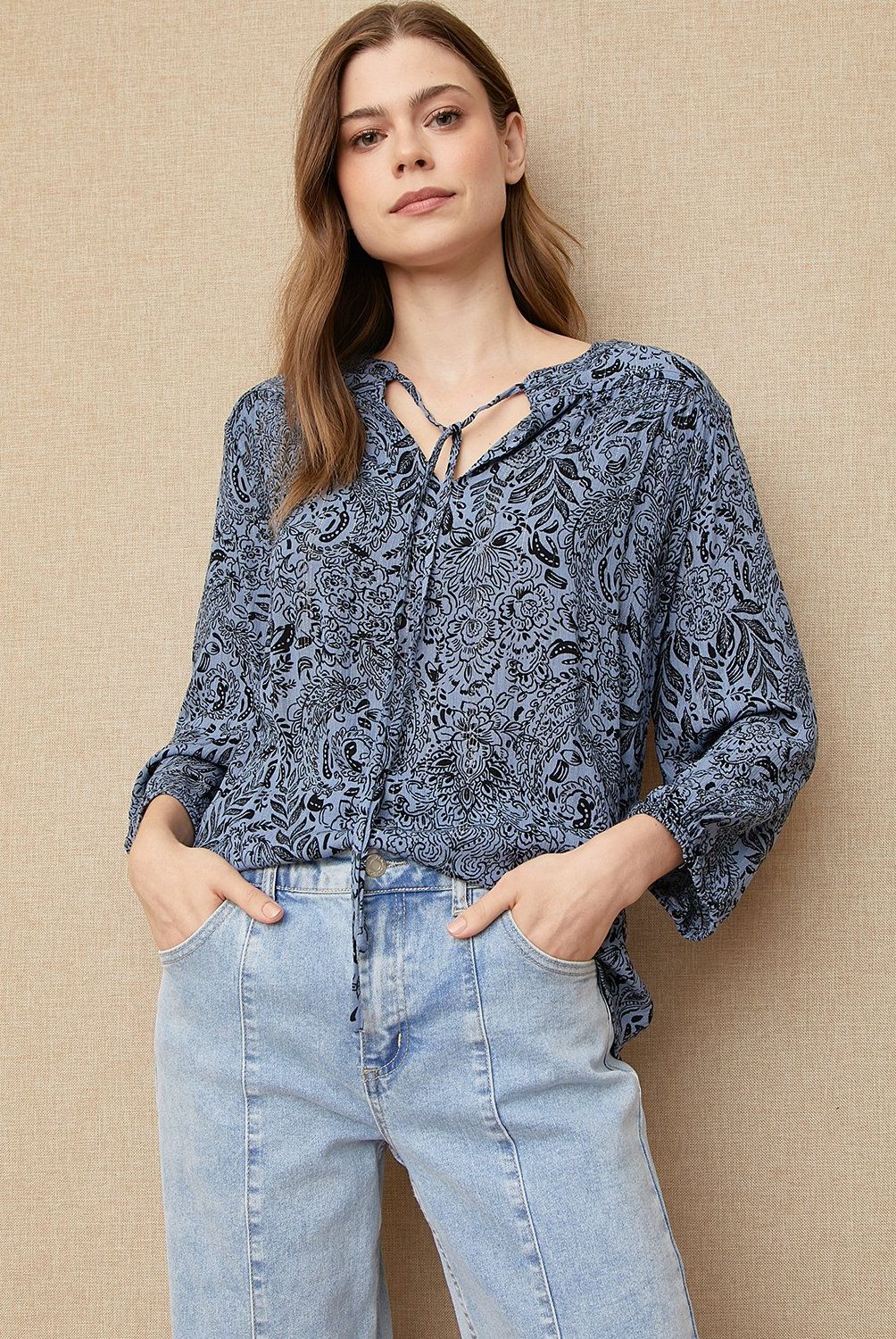 UNIVERSITY CLUB - Blusa Mujer University Club Viscosa Manga Larga Animal Print