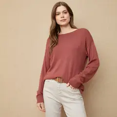 UNIVERSITY CLUB - Sweater Liso Manga Larga Mujer