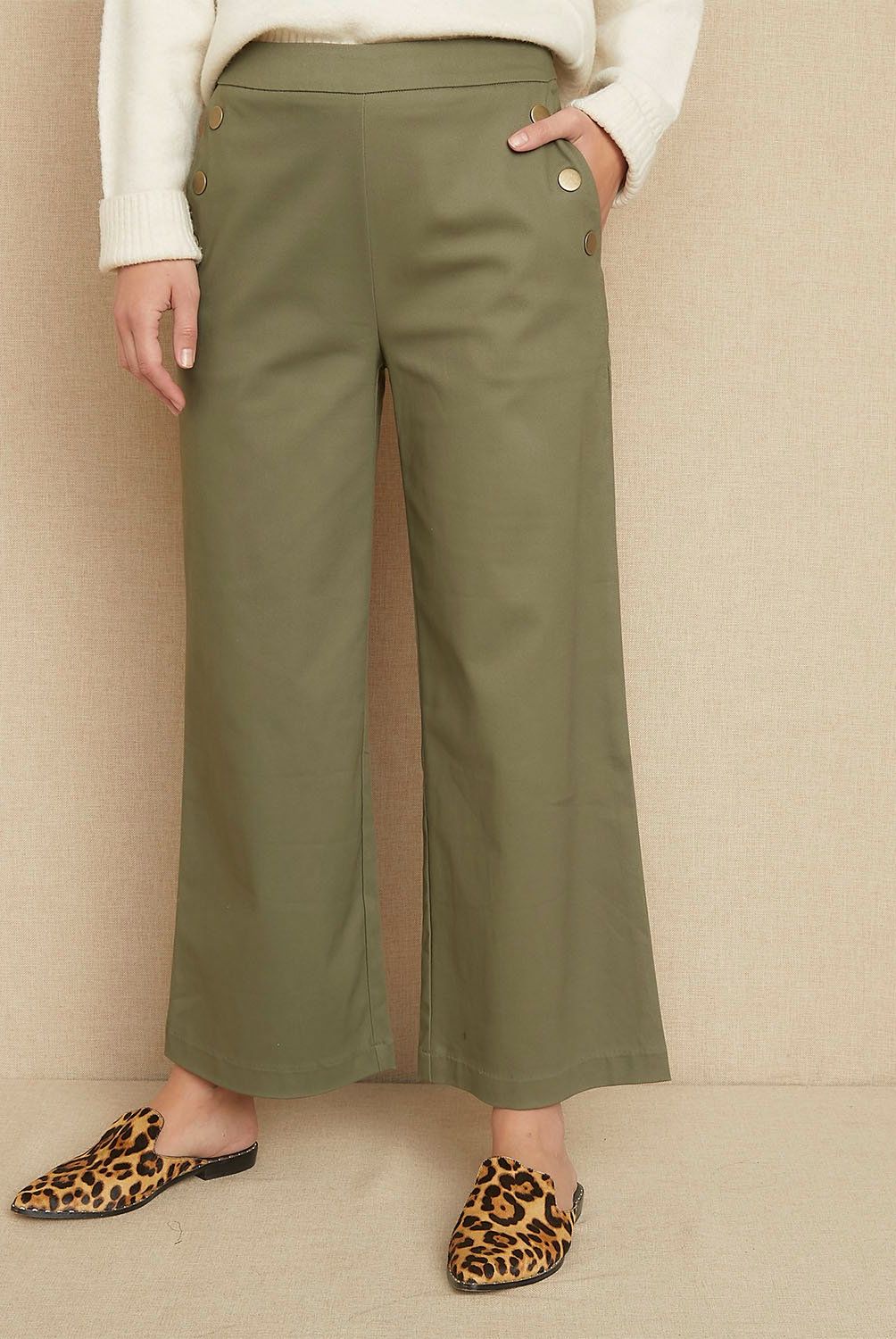 UNIVERSITY CLUB - Pantalón Flare Mujer University Club Tiro Medio