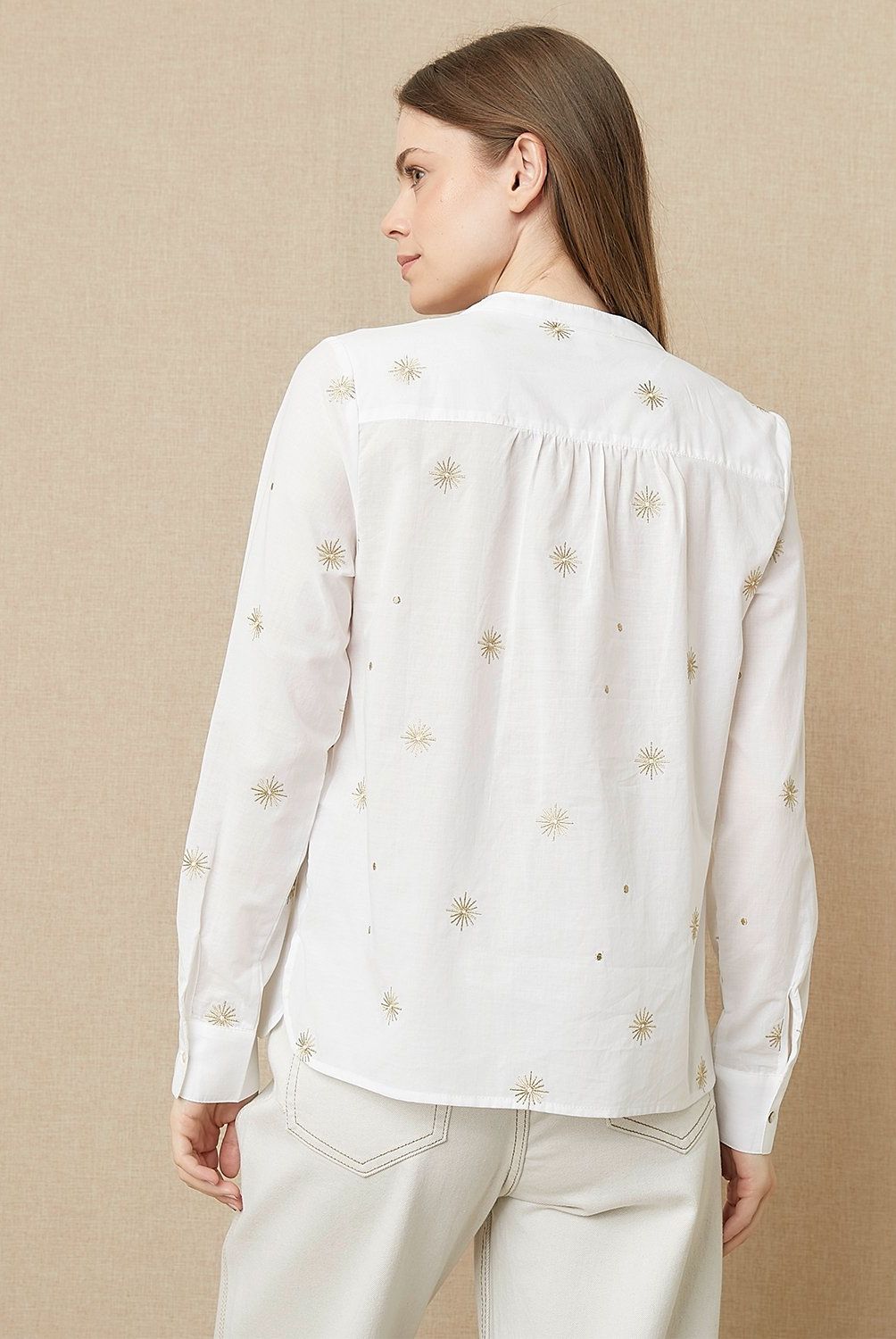 UNIVERSITY CLUB - Blusa University Club Estampada Manga Larga Mujer Algodón