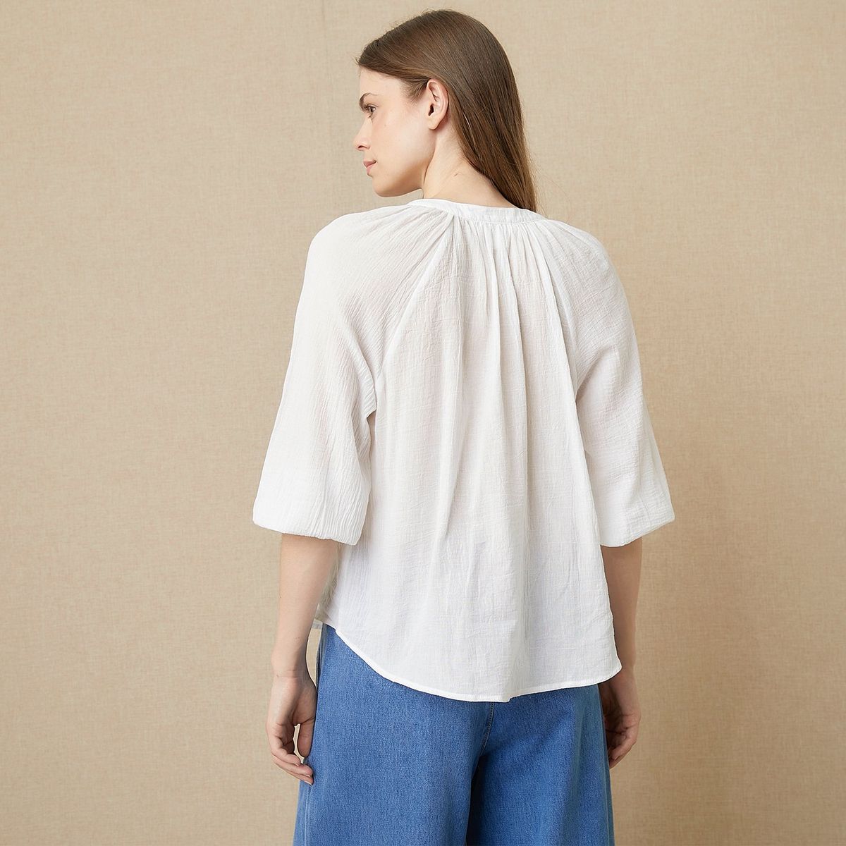 UNIVERSITY CLUB - Blusa University Club Estampada Manga Larga Mujer Algodón