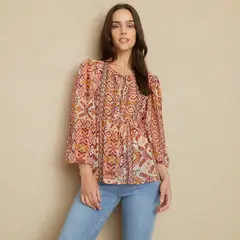 UNIVERSITY CLUB - Blusa Manga Larga Mujer Estampada