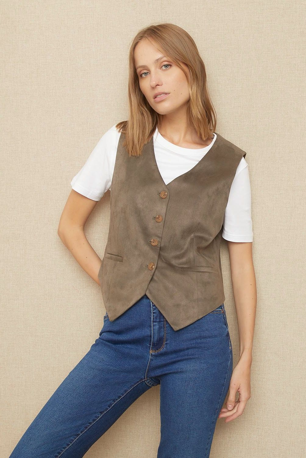 UNIVERSITY CLUB - Chaleco University Club Sin Mangas Mujer Diseño Liso