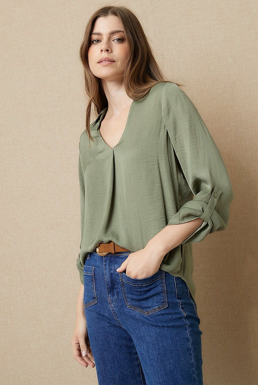 UNIVERSITY CLUB - Blusa Mujer University Club Manga Larga Cuello V