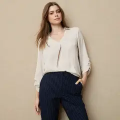 UNIVERSITY CLUB - Blusa Manga Larga Mujer Cuello En V