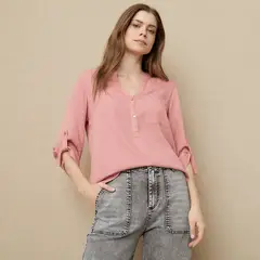 UNIVERSITY CLUB - Blusa Manga Larga Viscosa Mujer