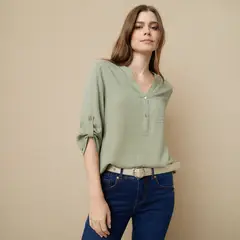 UNIVERSITY CLUB - Blusa Manga Larga Mujer Viscosa