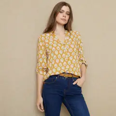 UNIVERSITY CLUB - Blusa Manga Larga Mujer Viscosa Flores