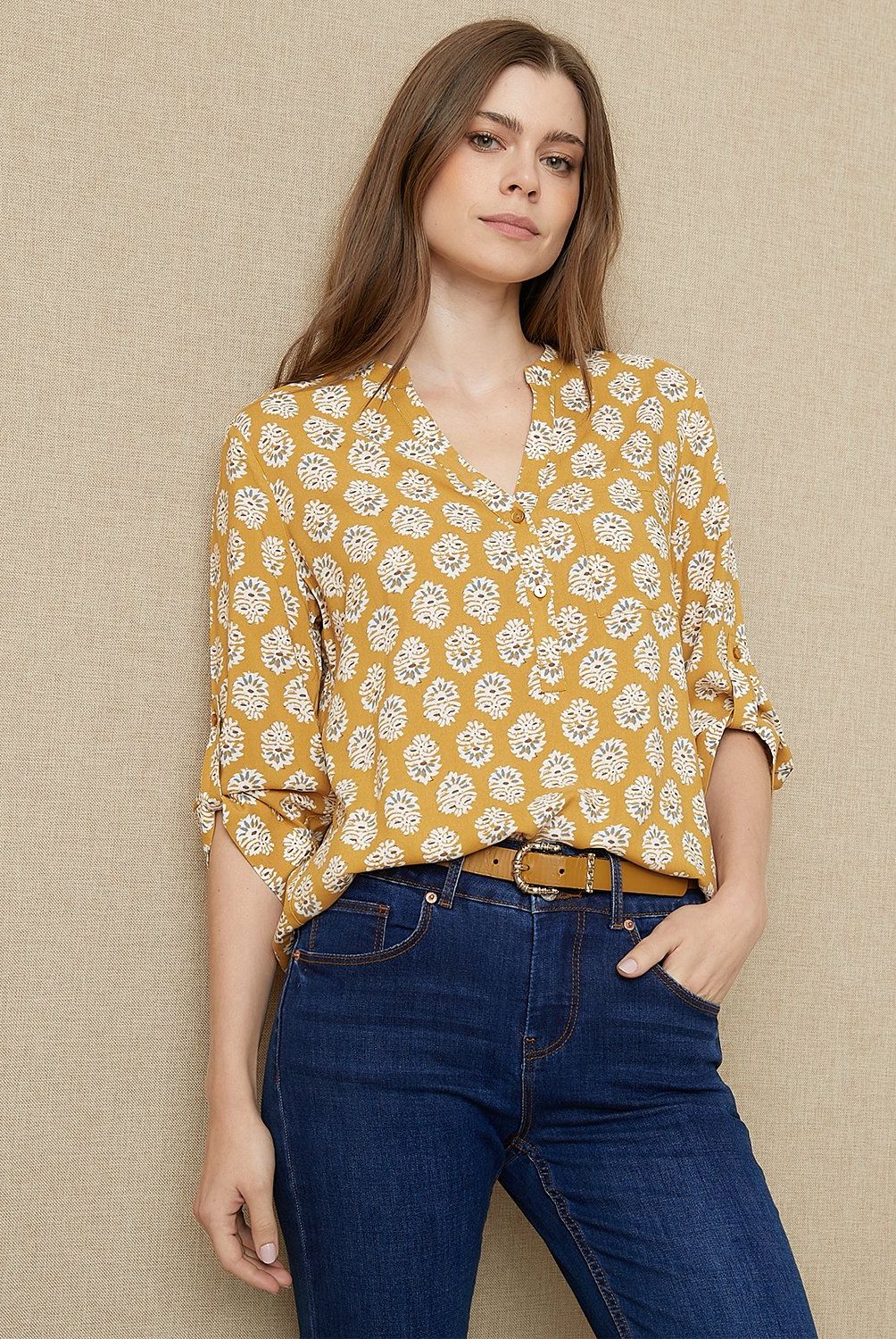 UNIVERSITY CLUB - Blusa Manga Larga Mujer University Club Viscosa Flores