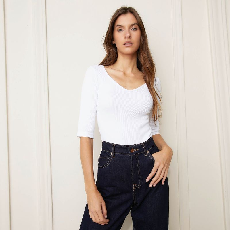BASEMENT - Polera Manga Corta Basement Mujer Casual