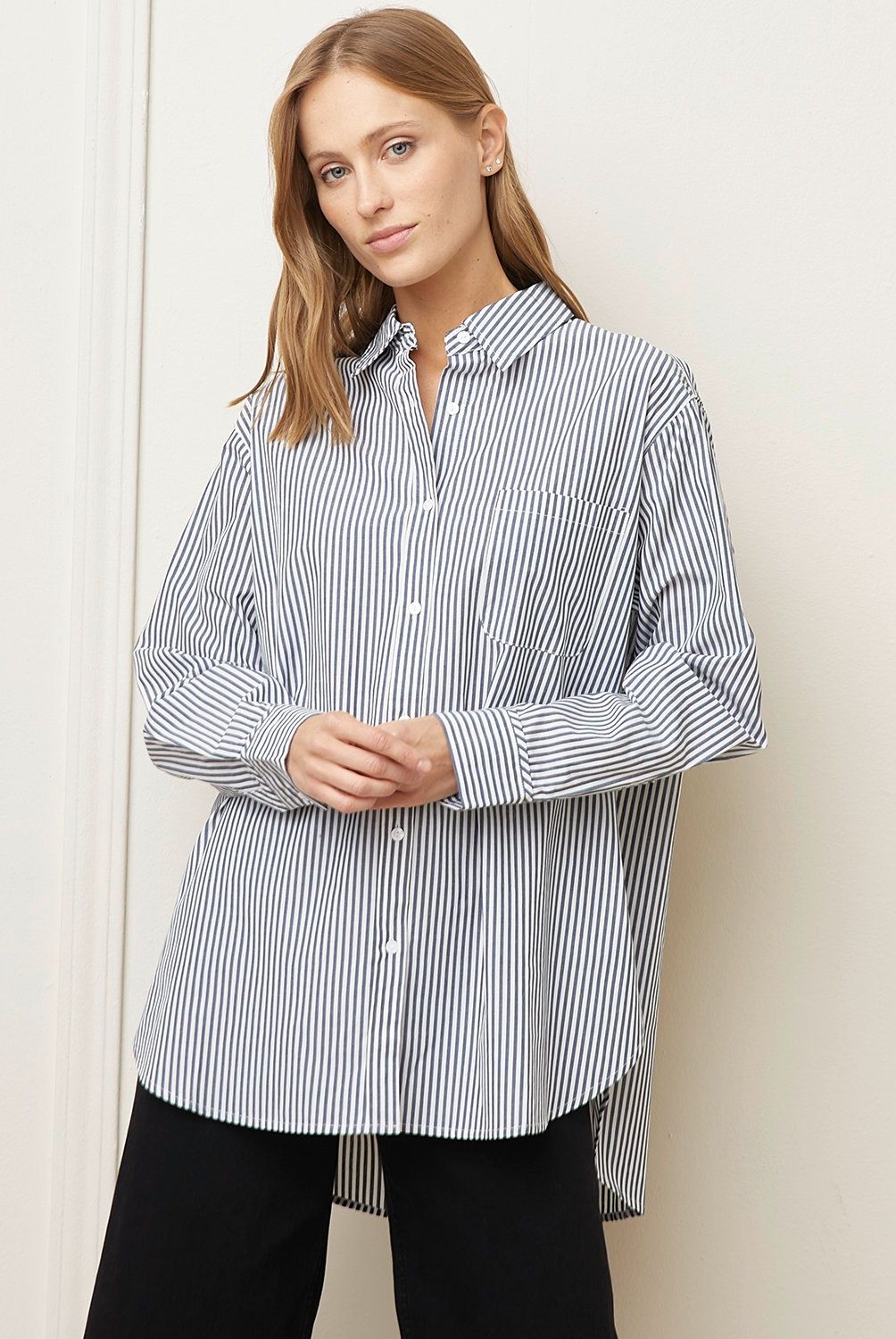 BASEMENT - Blusa Basement Manga Larga Algodón Mujer