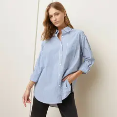 BASEMENT - Blusa Manga Larga Algodón Mujer