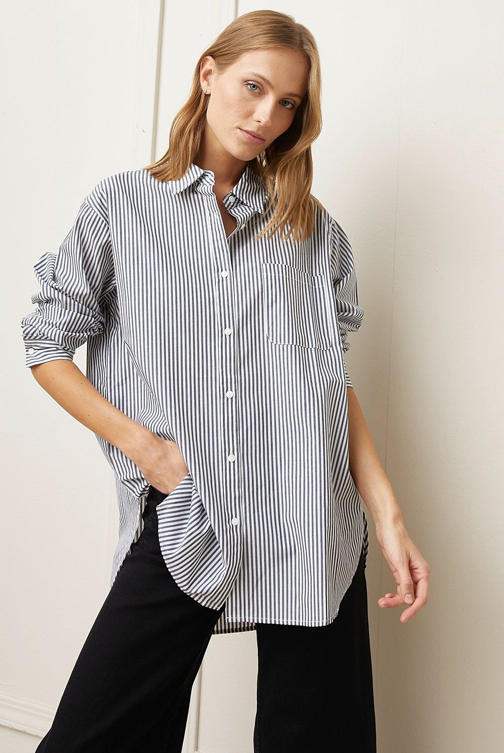 BASEMENT - Blusa Basement Manga Larga Algodón Mujer