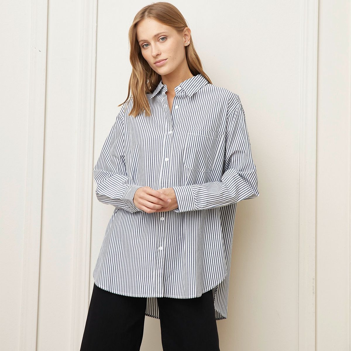 BASEMENT - Blusa Basement Manga Larga Algodón Mujer