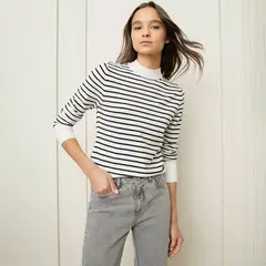 BASEMENT - Sweater Manga Larga Mujer Cuello Alto Liso