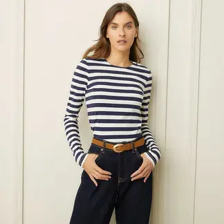 BASEMENT - Polera Manga Larga Algodón Mujer