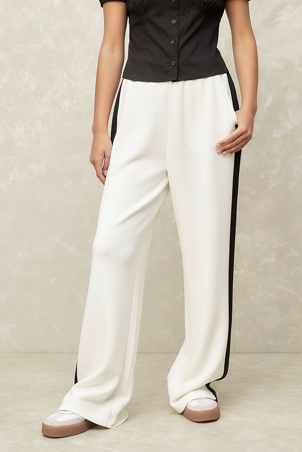 SYBILLA - Pantalón De Buzo Recto Tiro Medio Mujer Sybilla