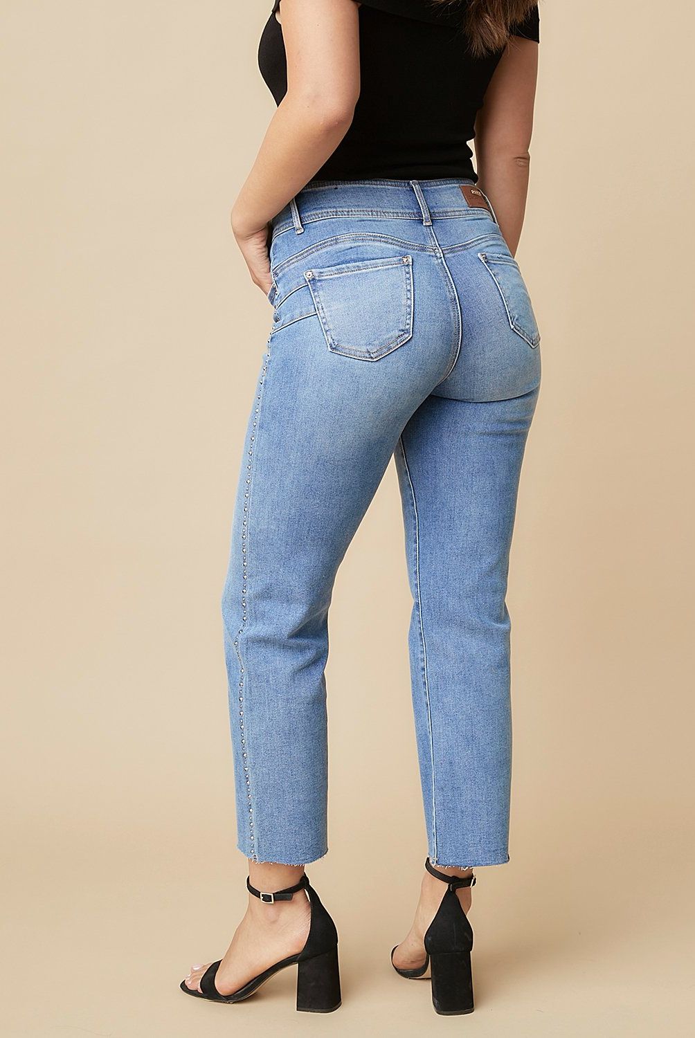 MOSSIMO - Jeans Straight Tiro Alto Mujer Mossimo
