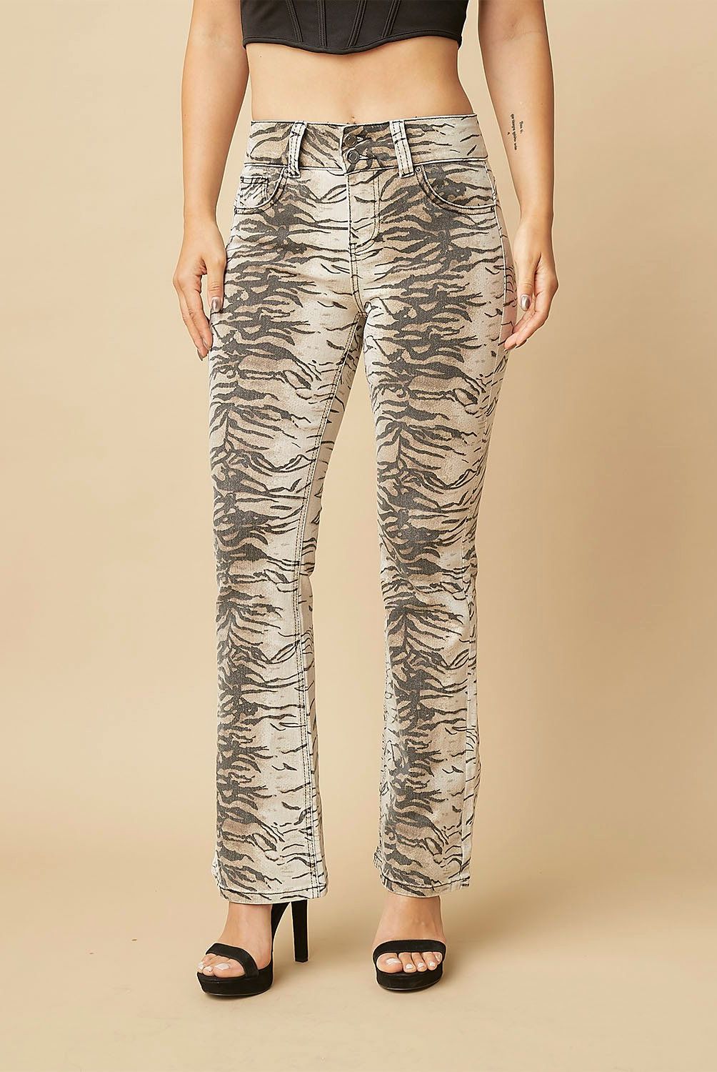 MOSSIMO - Jeans Flare Tiro Medio Mujer Mossimo