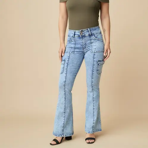 MOSSIMO - Jeans Cargo Tiro Medio Mujer