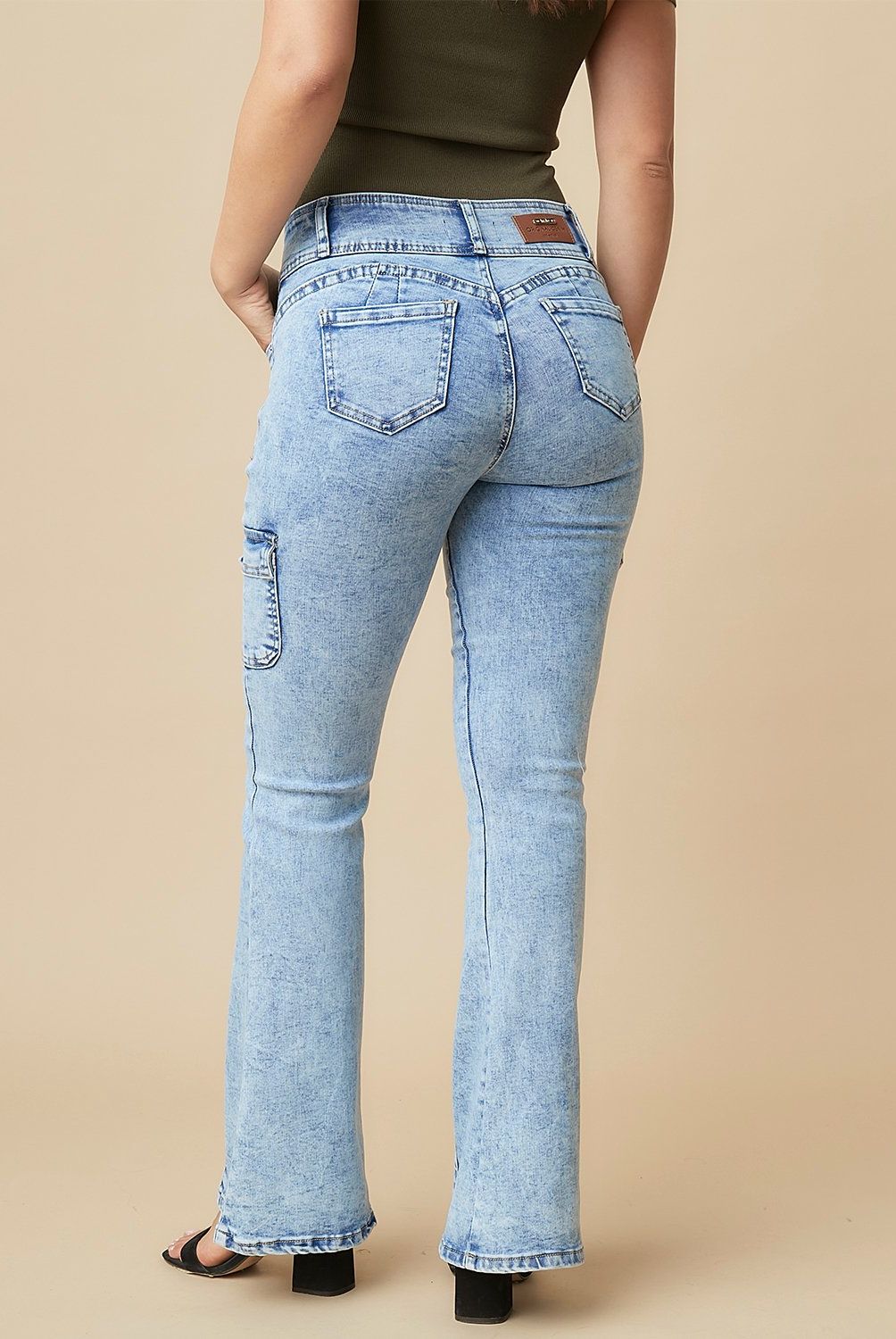 MOSSIMO - Jeans Cargo Tiro Medio Mujer Mossimo