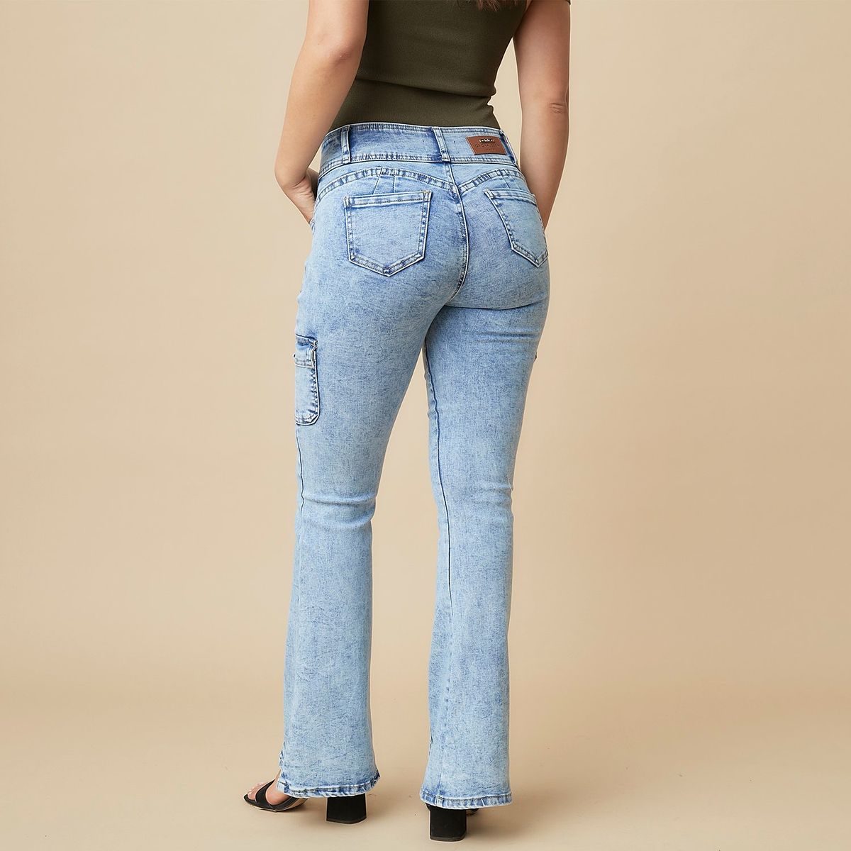 MOSSIMO - Jeans Cargo Tiro Medio Mujer Mossimo