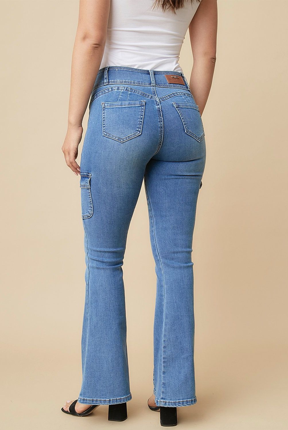 MOSSIMO - Jeans Cargo Tiro Medio Mujer Mossimo