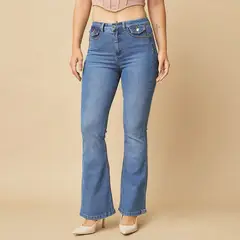 MOSSIMO - Jeans Flare Tiro Medio Mujer