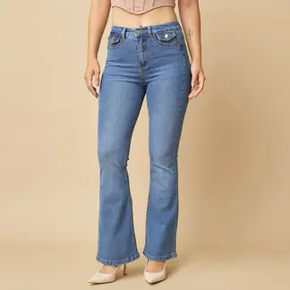 MOSSIMO - Jeans Flare Tiro Medio Mujer