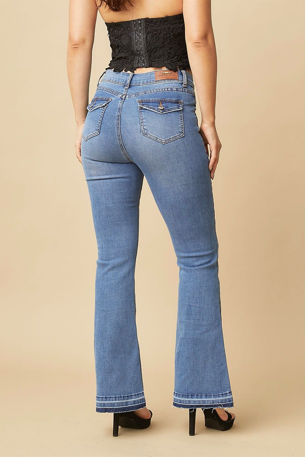 MOSSIMO - Jeans Flare Tiro Medio Mujer Mossimo