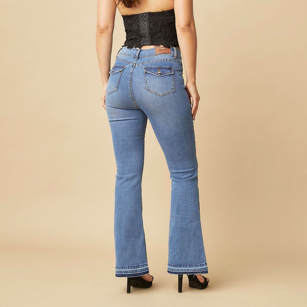 MOSSIMO - Jeans Flare Tiro Medio Mujer Mossimo