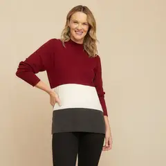 S COCCI - Suéter S.cocci Diseño Color Block Manga Larga Mujer