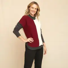 S COCCI - Sweater S.Cocci Mujer Manga Larga Cuello Redondo Diseño Liso
