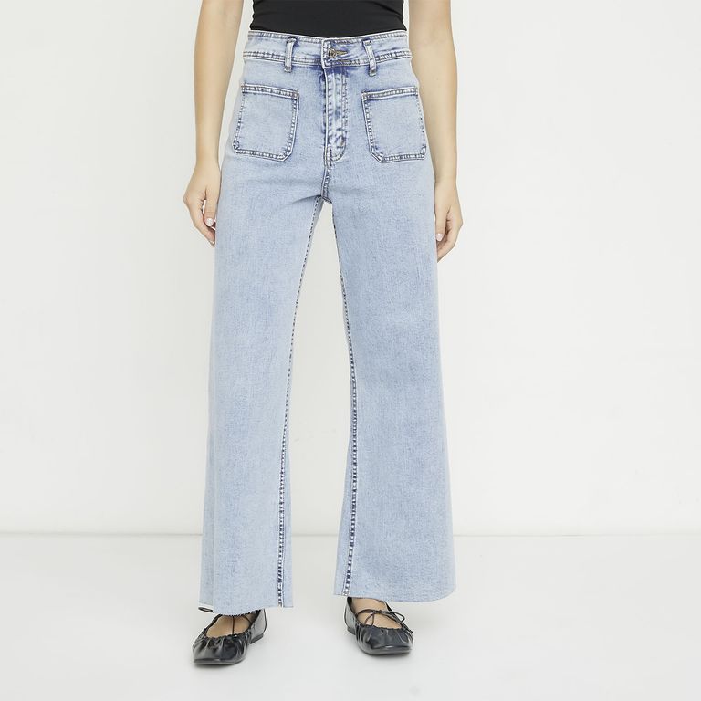 Jeans Marine Tiro Medio Mujer