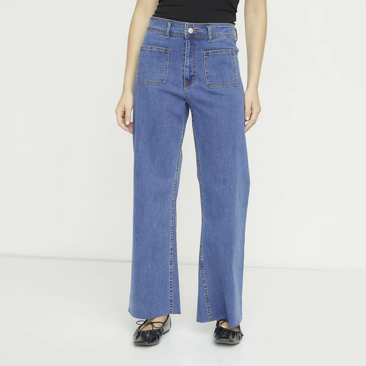 SYBILLA - Jeans Flare Tiro Medio Mujer Sybilla