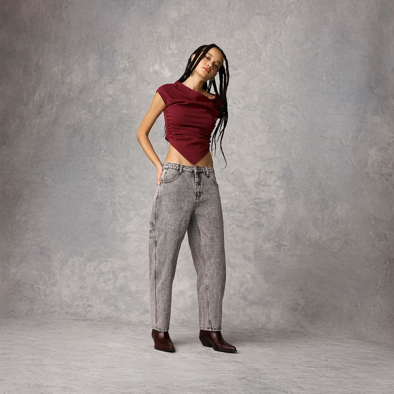 SYBILLA - Jeans Sybilla Wide Leg Tiro Medio Mujer Algodón